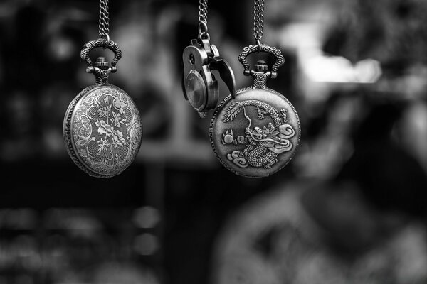 Photo of a pocket watch with a pattern