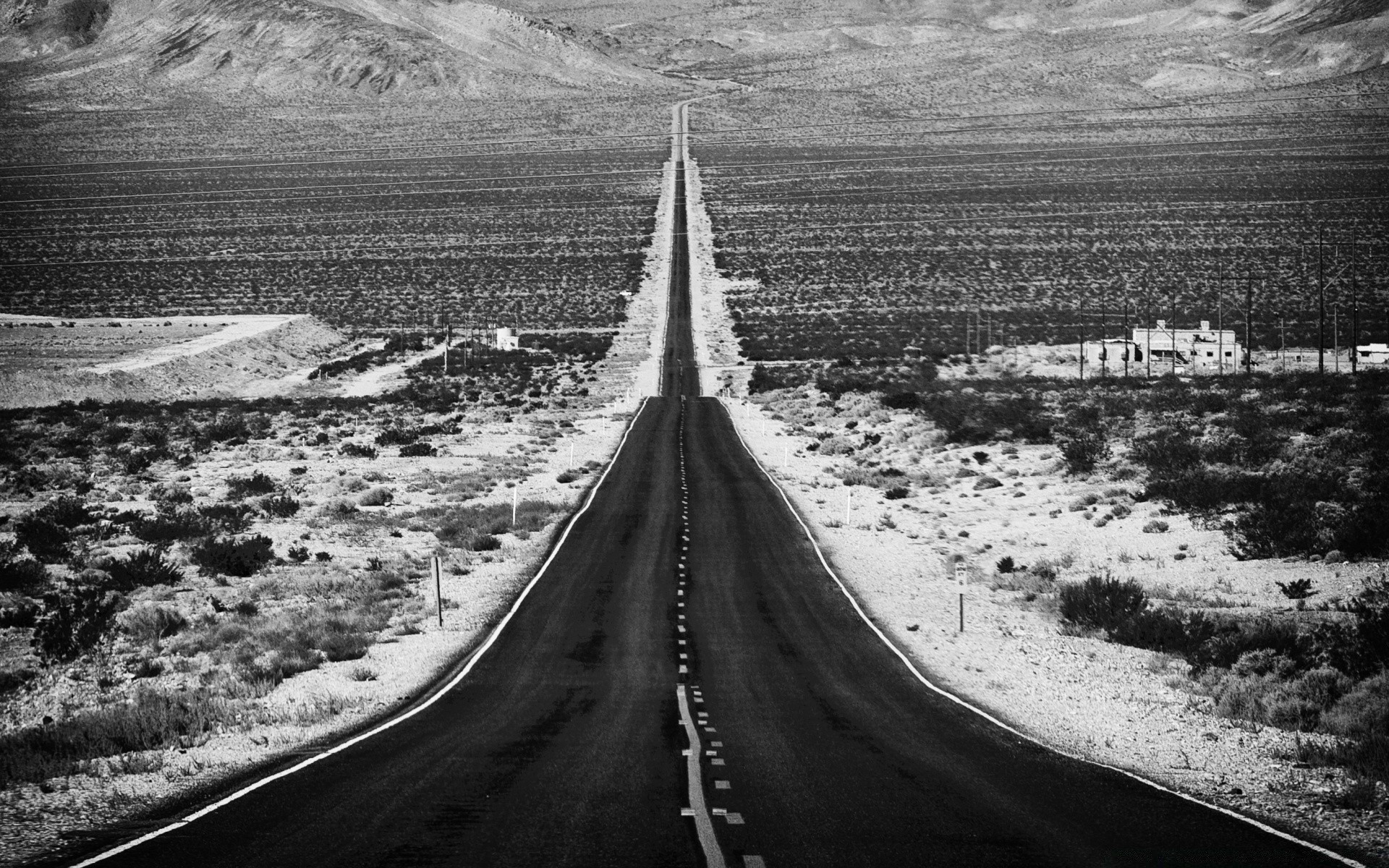 black and white transportation system road vehicle travel highway street outdoors desert landscape