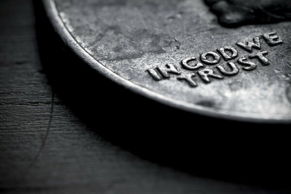 Macro coin in black and white shades