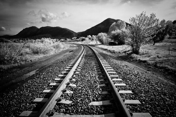 Système de transport routier. Rails noirs et blancs