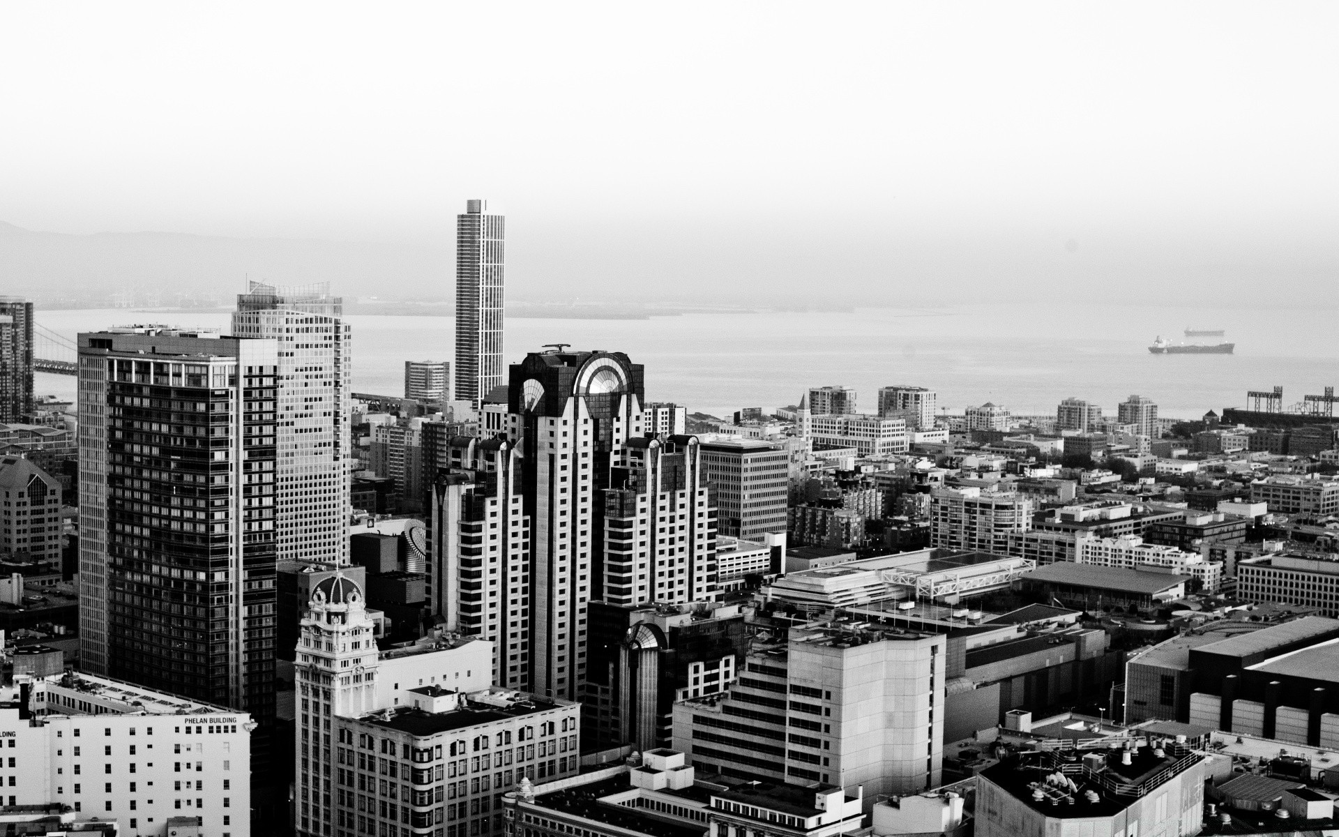 black and white city skyscraper skyline architecture cityscape building downtown travel office urban modern panoramic