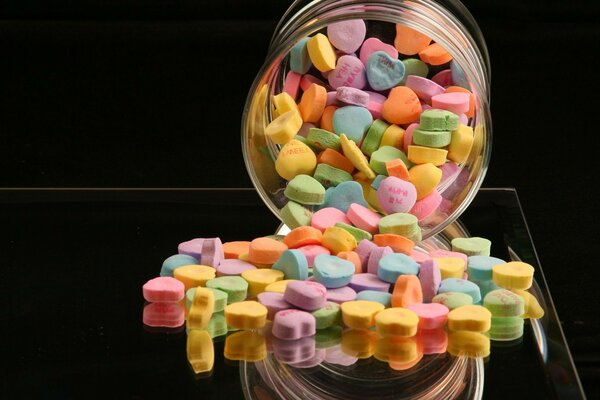 Food bright sweet colored multicolored hearts