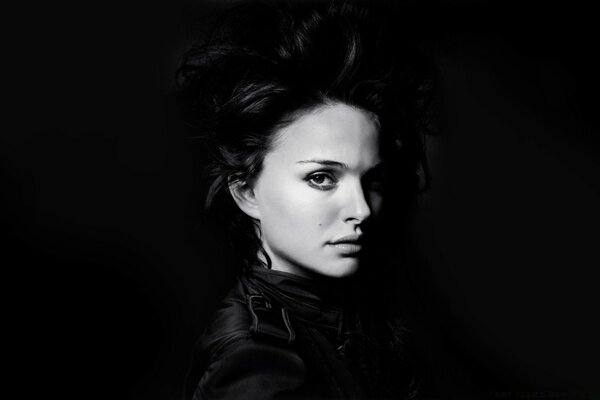 Portrait of a woman in black monochrome