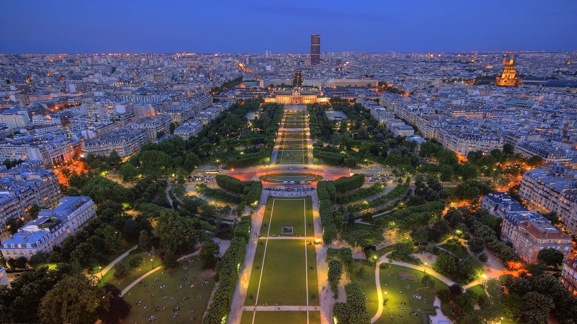 Paris lights france France Park panorama twilight Paris - Phone wallpapers