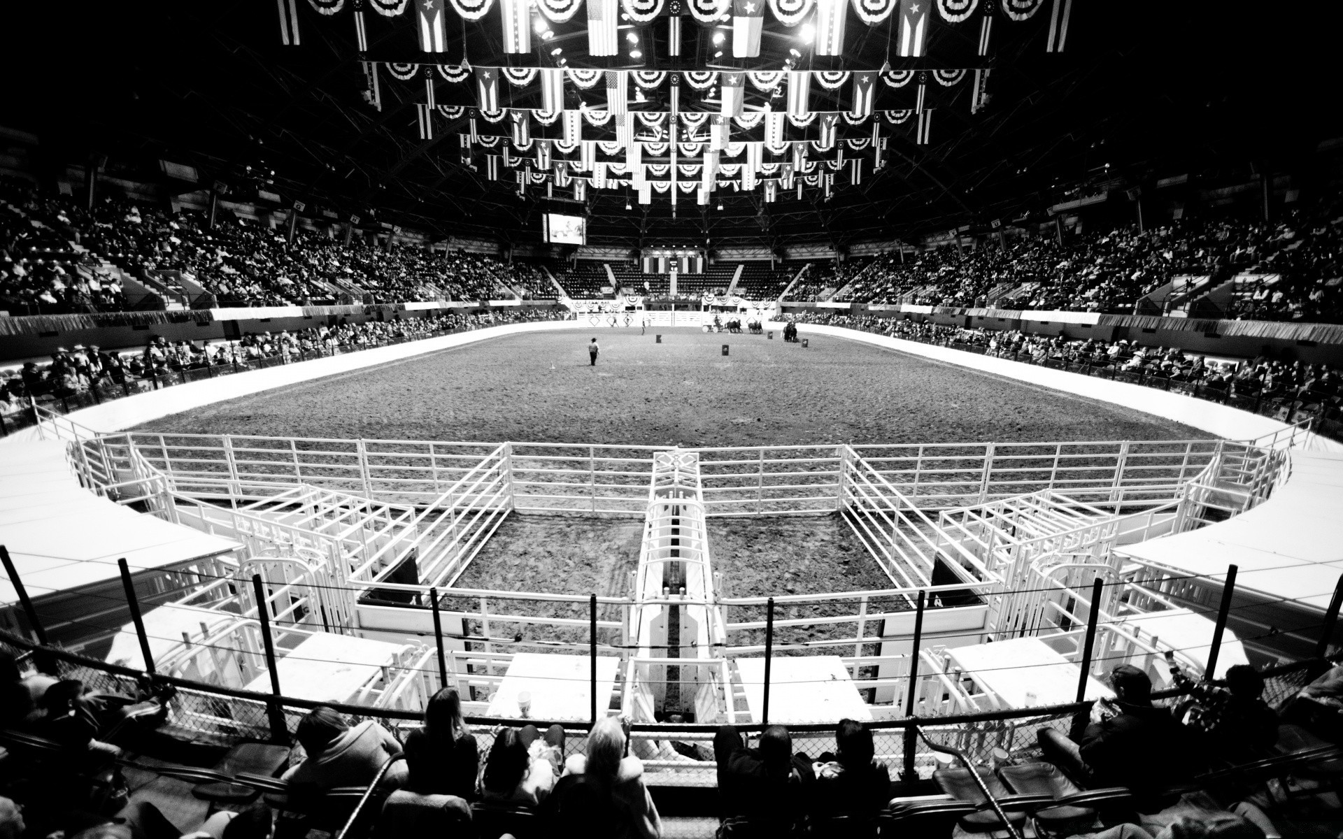 black and white many stadium competition crowd group grandstand seat outdoors