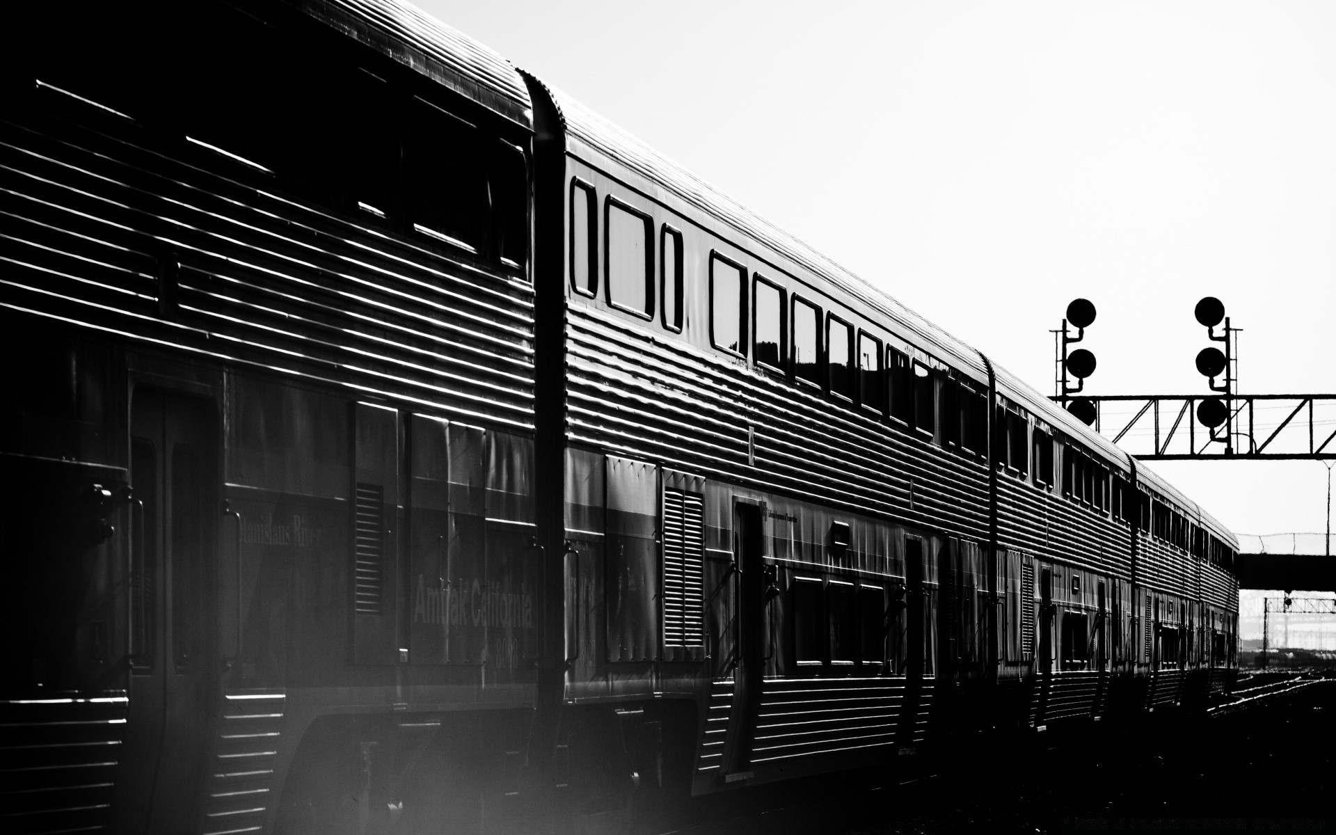 black and white monochrome train railway transportation system vehicle street architecture light