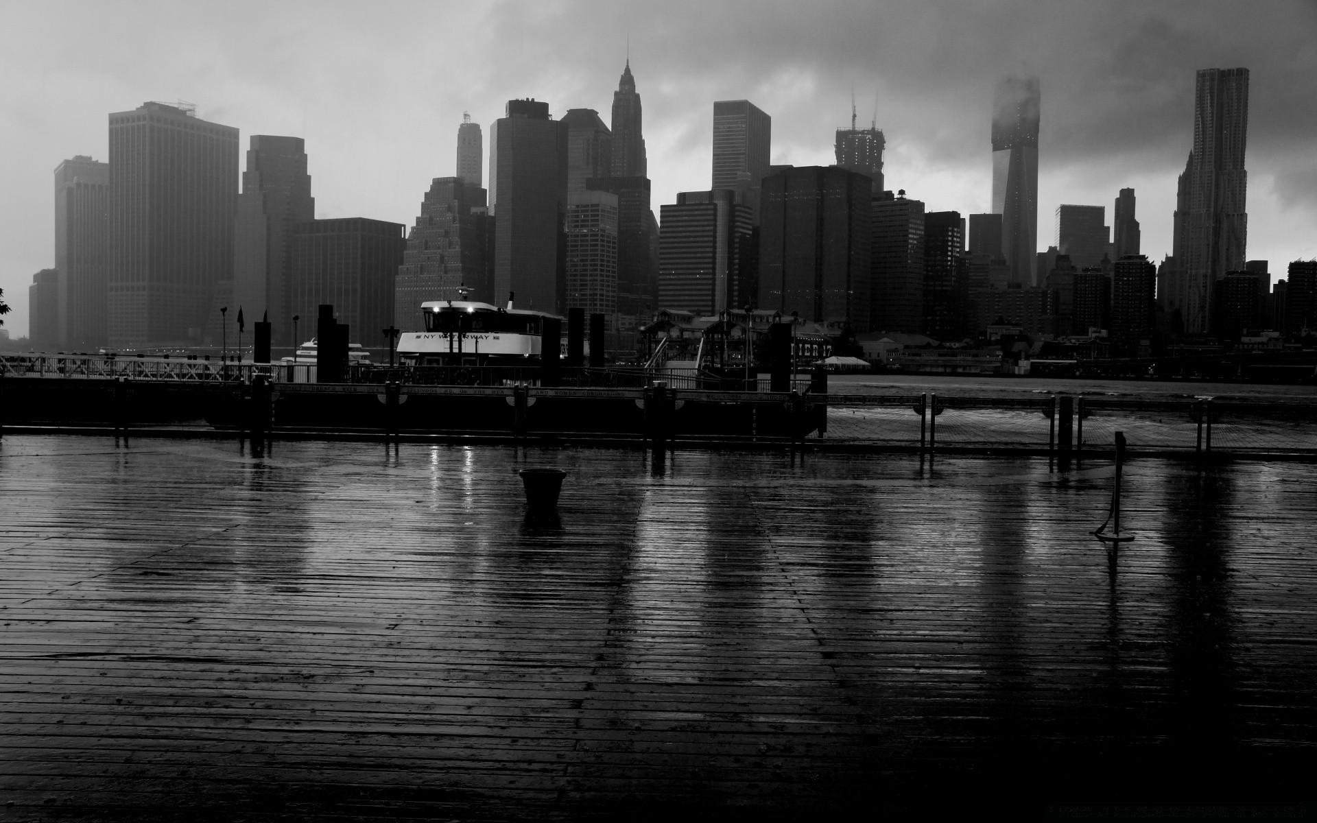 black and white skyline city skyscraper downtown architecture cityscape river reflection water waterfront office sunset building sky monochrome travel tower bridge dawn