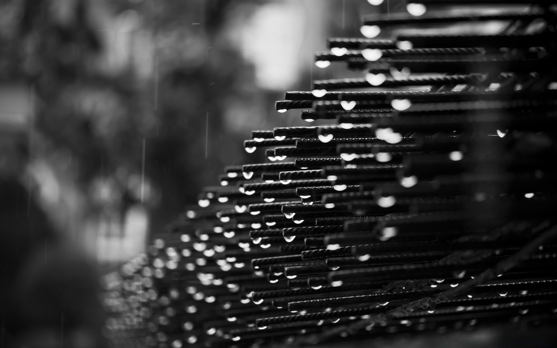 preto e branco monocromático reflexão cidade abstrato borrão chuva rua