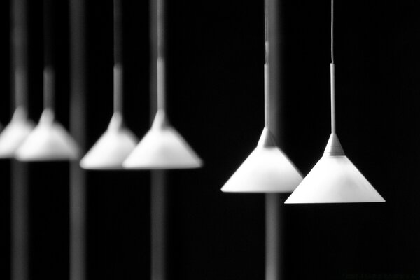 Restaurant lamps in black and white