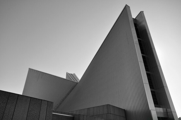 Foto en blanco y negro arquitectura rascacielos en la ciudad