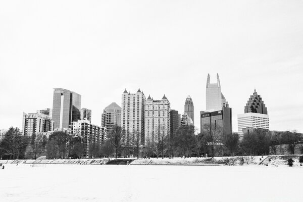 Paysage urbain en noir et blanc