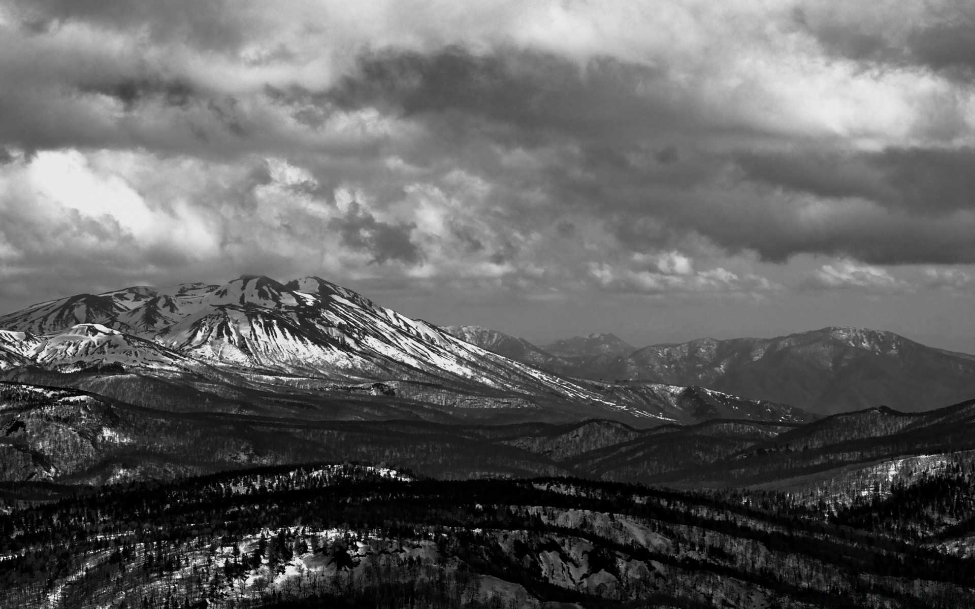 black and white snow monochrome mountain landscape nature travel sky winter fog outdoors volcano water