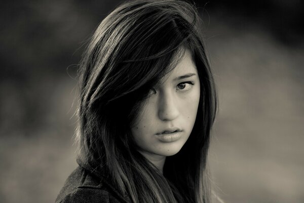 Photo d une fille dans un format non-couleur