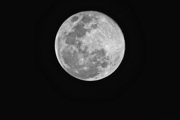 Black and white photo of the moon dark planet