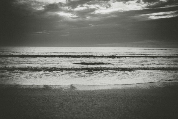 Seascape in black and white