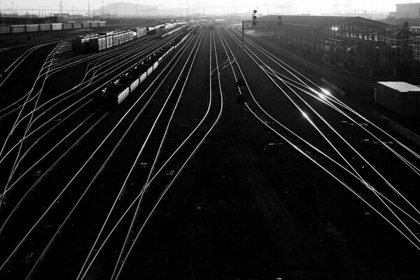 Sistema de transporte en blanco y negro