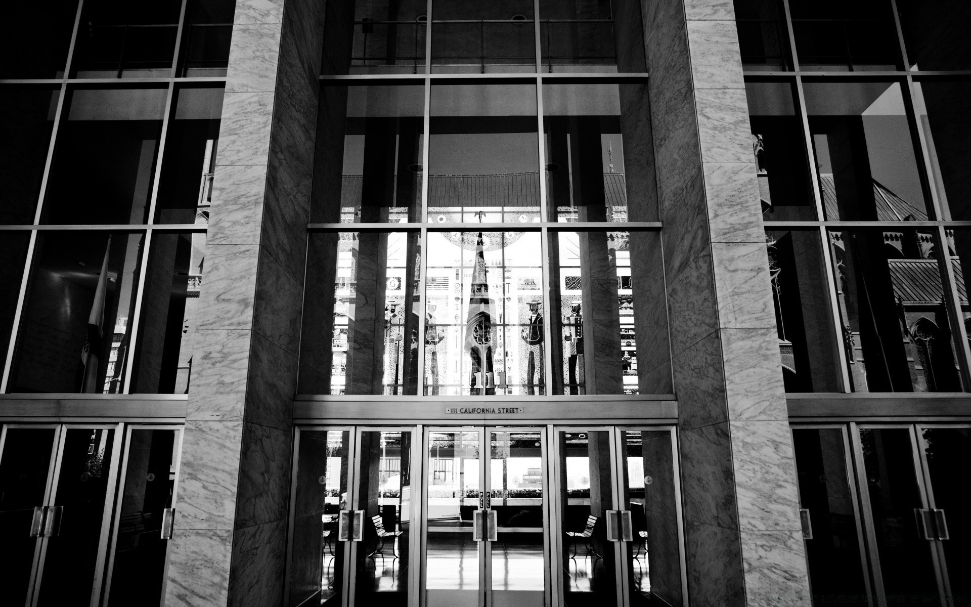 schwarz /weiß architektur stadt fenster haus städtisch straße monochrom glas büro geschäft modern reisen fassade