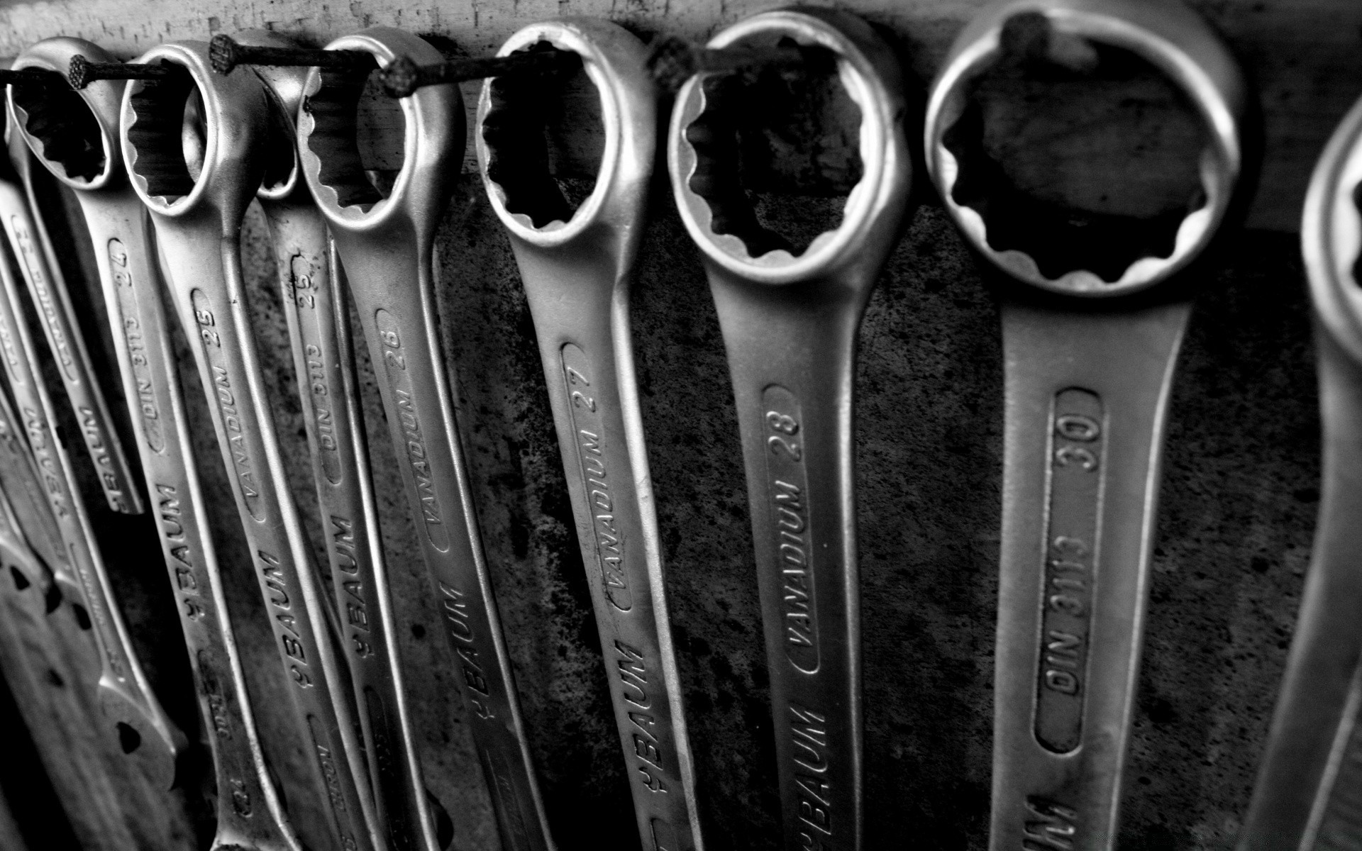 black and white steel old tool