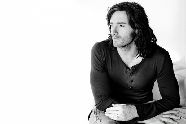 Male model with long hair