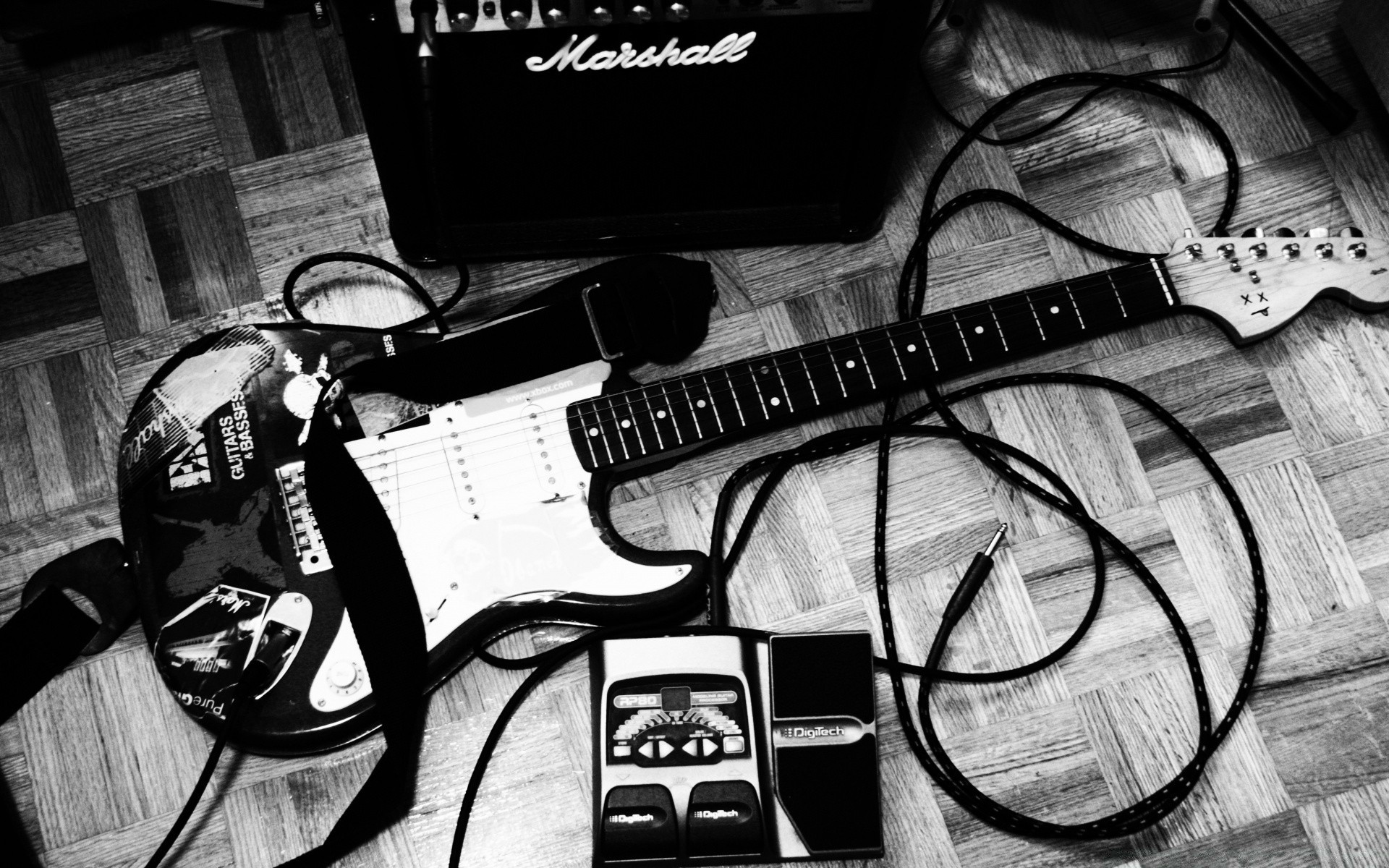 blanco y negro instrumento guitarra música retro