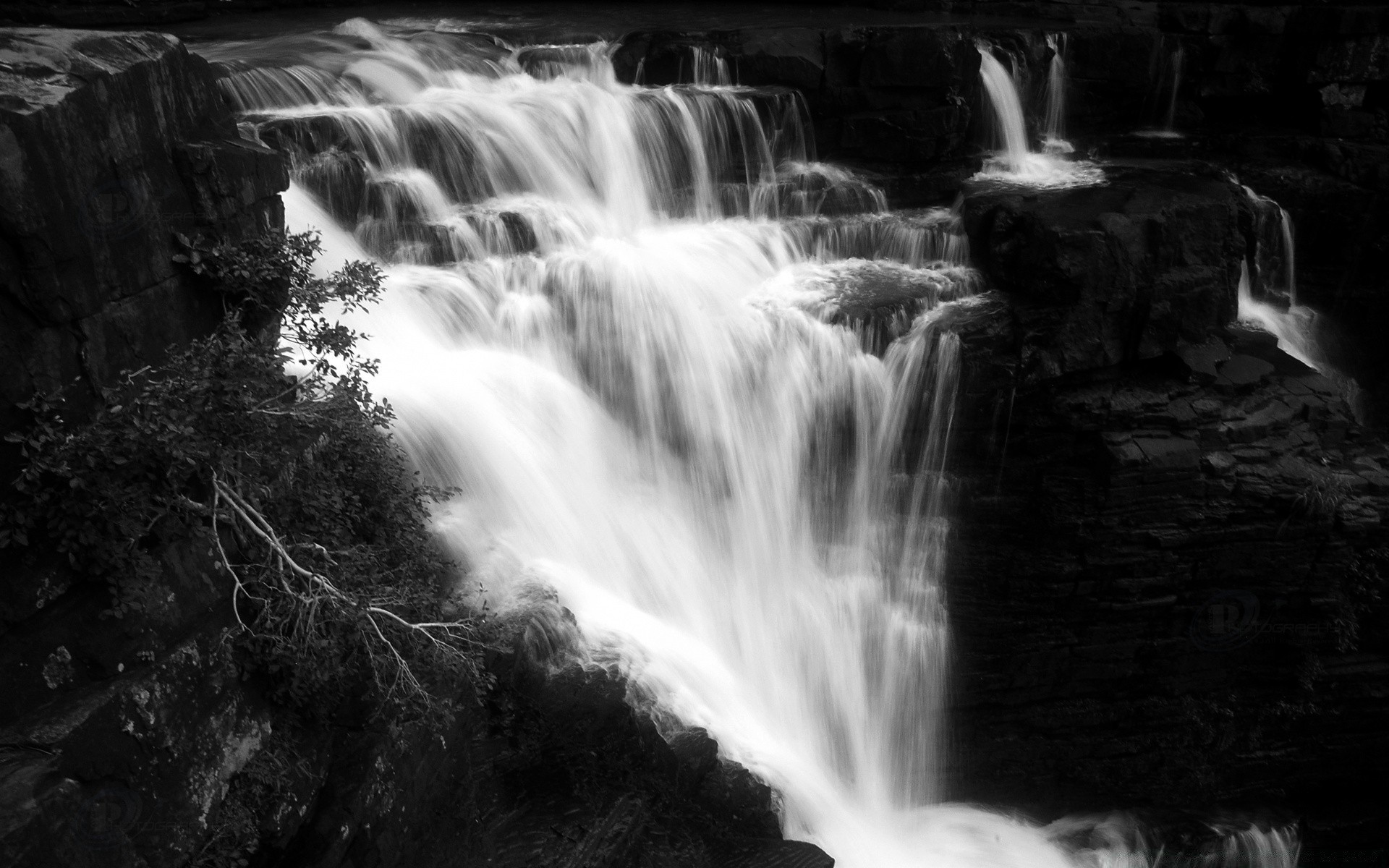 blanco y negro cascada agua movimiento río corriente fotografía otoño naturaleza madera paisaje roca viajes al aire libre cascada desenfoque corriente grito monocromo suave