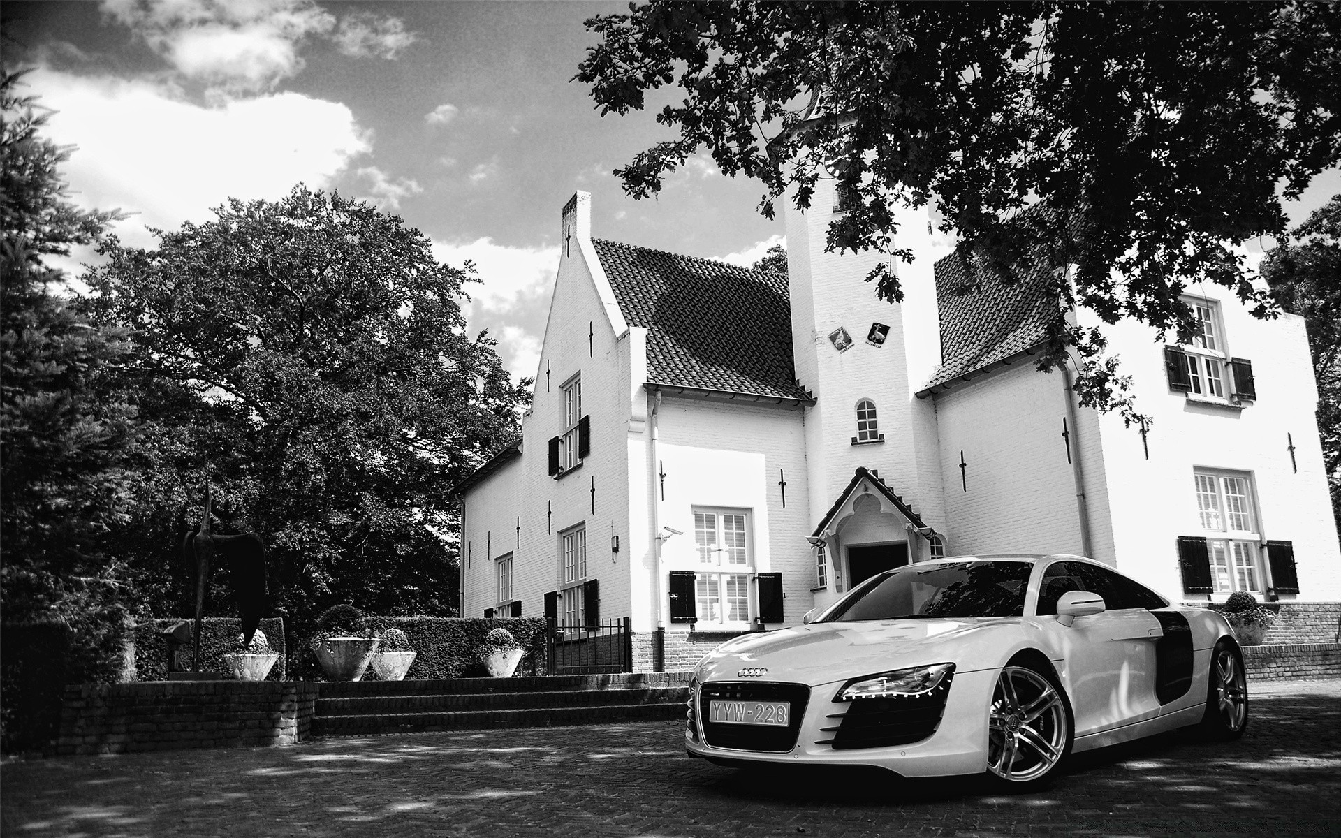 noir et blanc rue voiture voiture monochrome trottoir système de transport