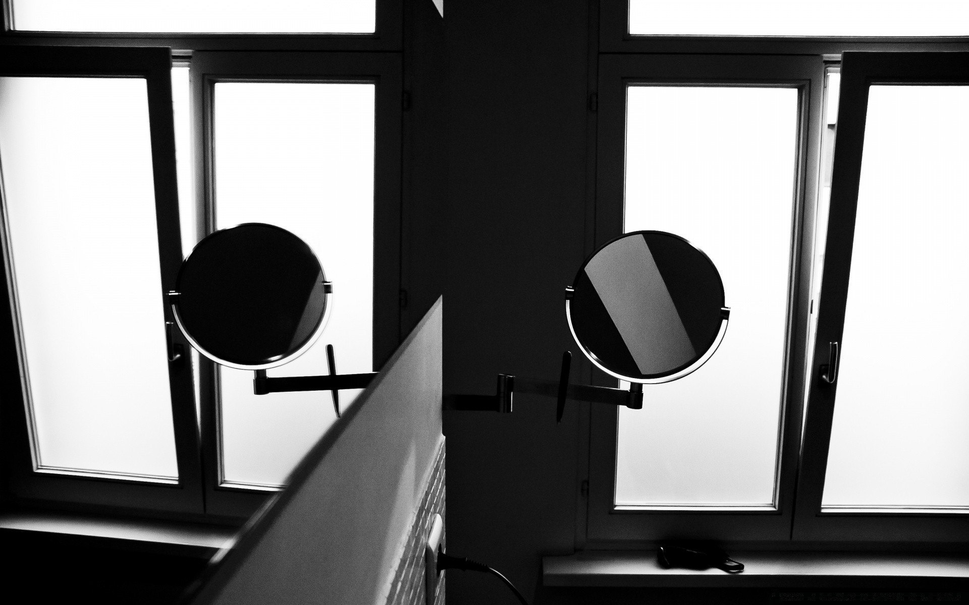 black and white indoors silhouette