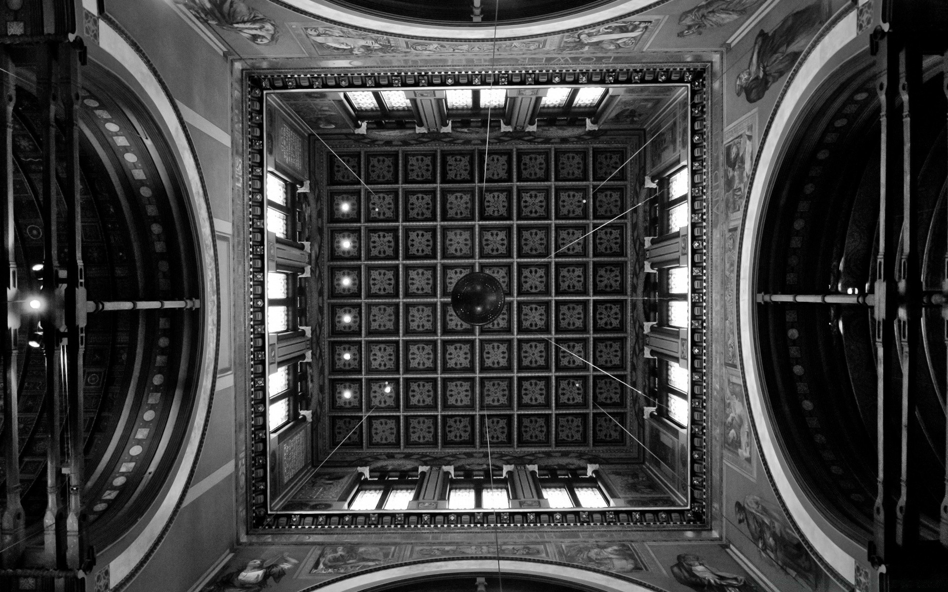 black and white architecture technology monochrome indoors