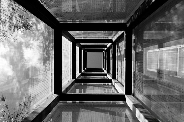 Foto monocromatica di architettura abbandonata