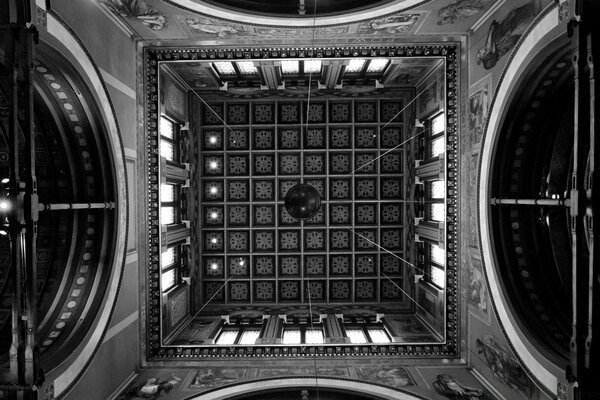 Black and white architecture ceiling