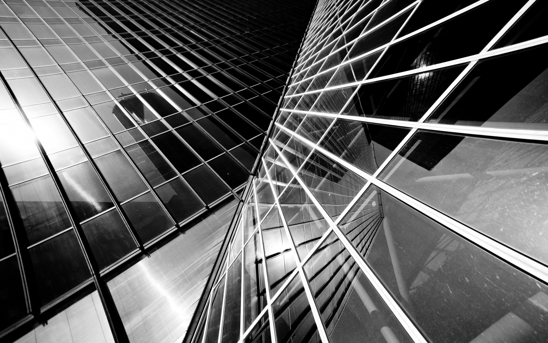 noir et blanc perspective monochrome moderne architecture moderne acier réflexion ville urbain