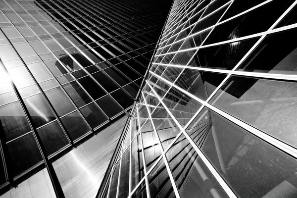 Black and white monochrome modern architecture