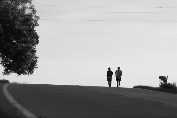 Route de paysage noir et blanc