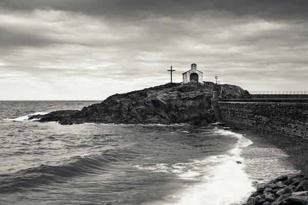 Photo de plage noir et blanc