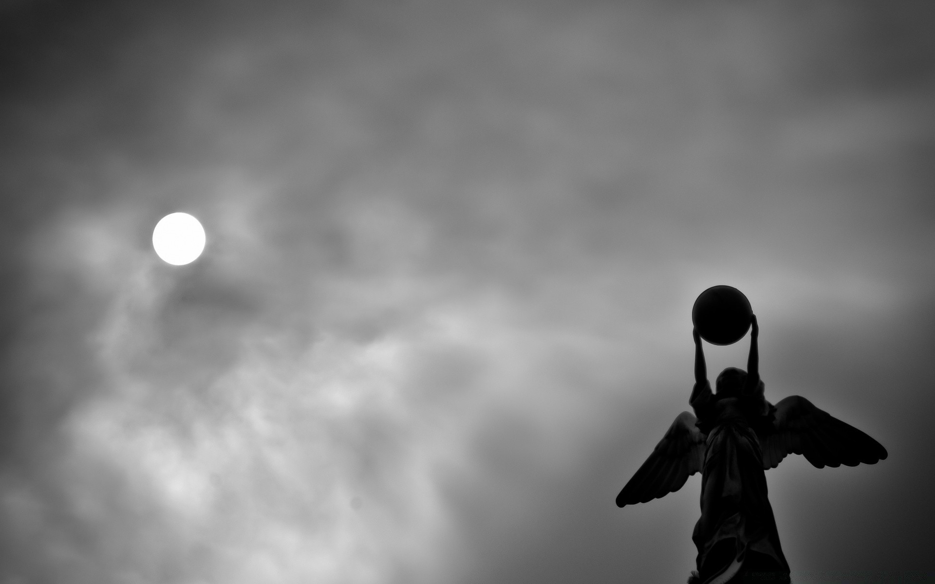 bianco e nero luna monocromatico cielo sole tramonto sagoma sfocatura arte luce