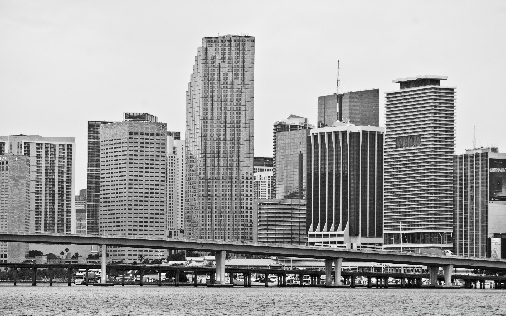 black and white city skyscraper building architecture skyline downtown modern cityscape office urban business travel tower sky construction