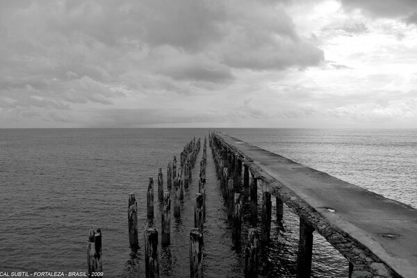 Black and white seascape