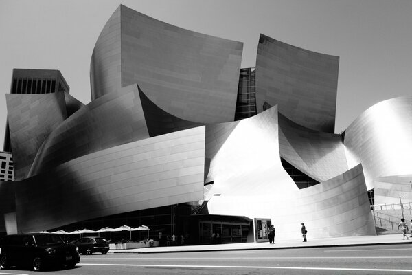 Black and white building of modern architecture