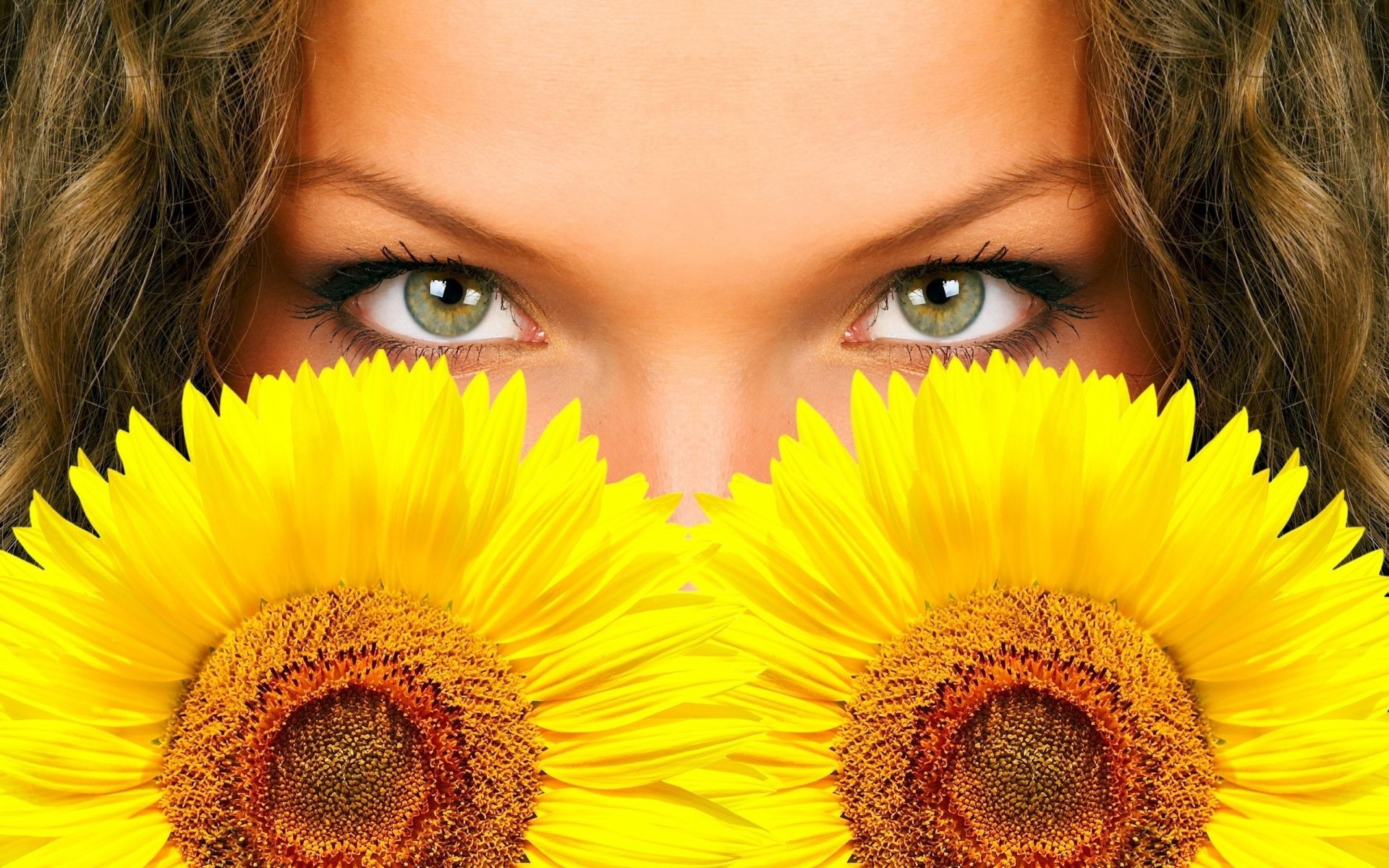 visage et sourire belle nature tournesol fleur jolie lumineux été couleur flore