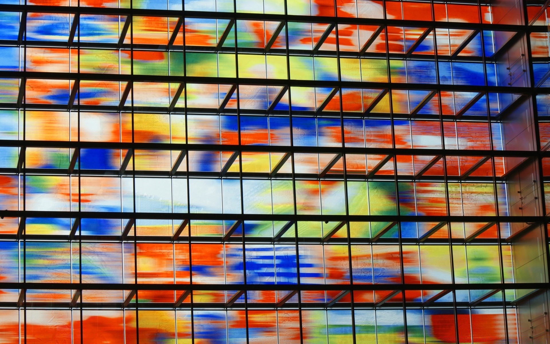 casa e interior abstrato design geométrico padrão vidro moderno textura área de trabalho vívido arte cor forma gráfico papel de parede futurista praça ilustração janelas artístico mosaico