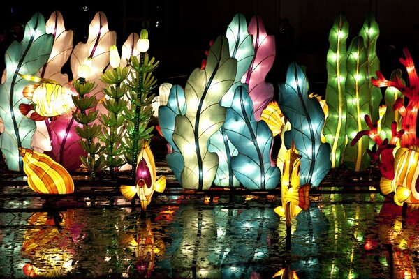 Colorful Festive Christmas Fireflies