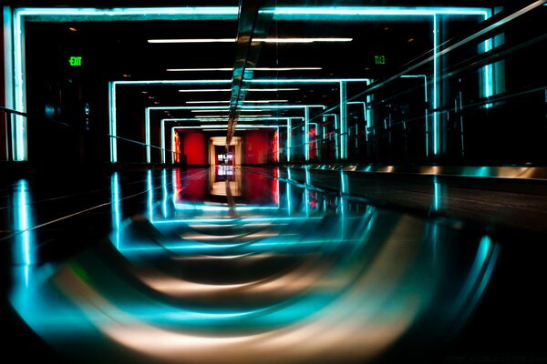 Blue and red tunnel