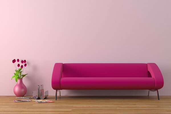 A comfortable sofa in a bright room