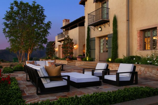 Summer patio in the style of minimalism