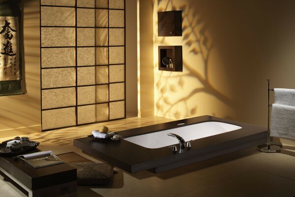 Bathroom in bed tones