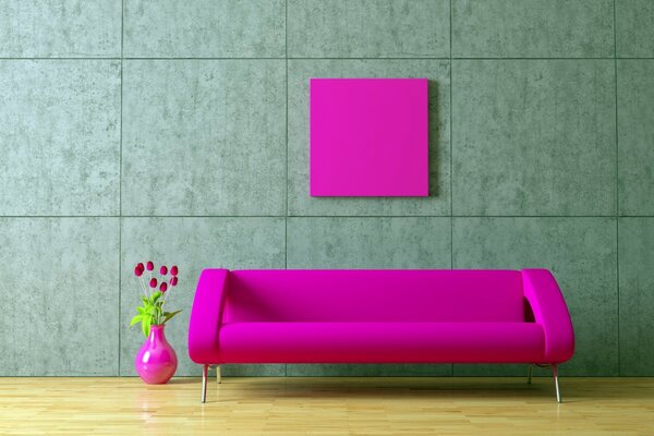 Minimalistic design pink furniture