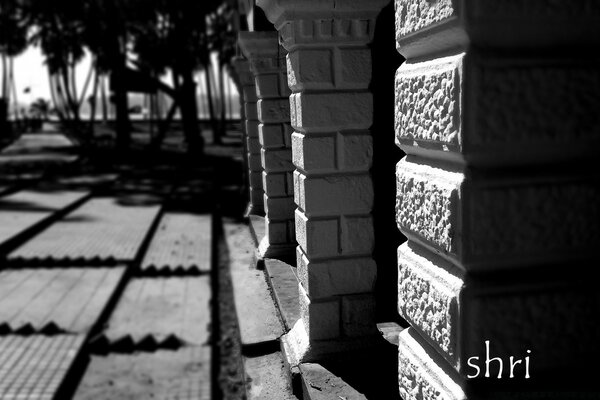 Por al aire libre. Arquitectura. En negro