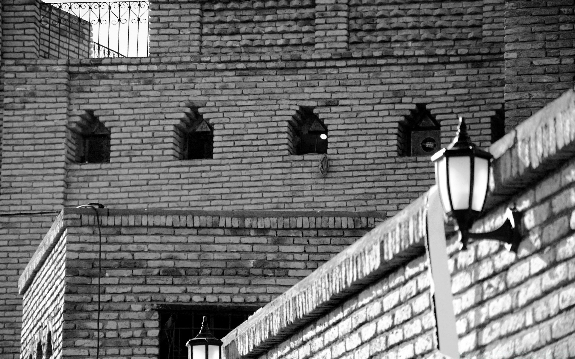 black and white architecture wall building old step brick