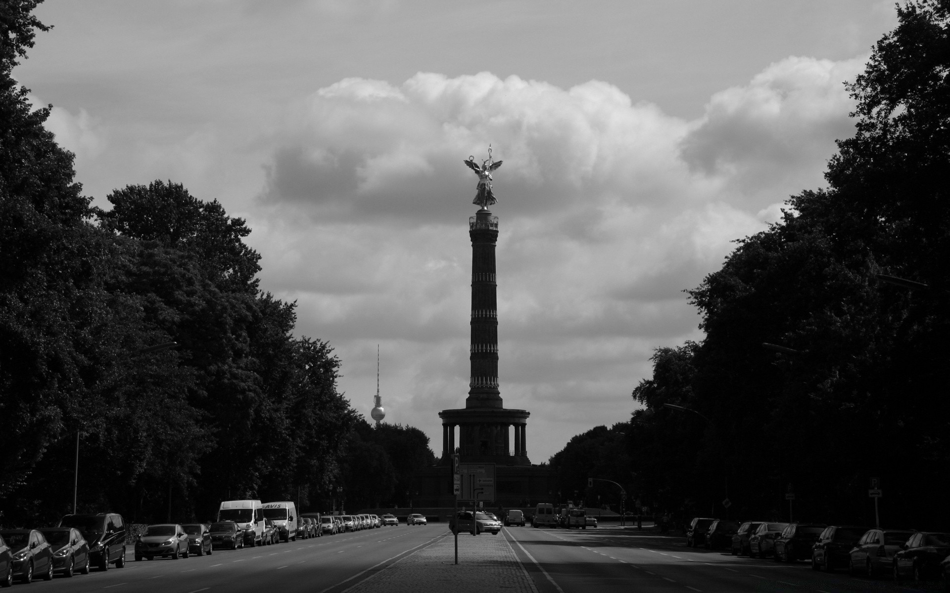 black and white travel street monochrome outdoors architecture tree city sky