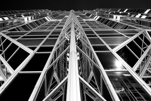 Black and white glazed building